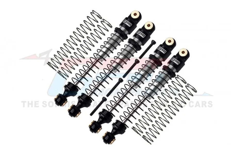 GPM Aluminium 49mm Front &amp;amp; Rear Shock Absorbers 4Pcs - Silver &amp;amp; Black image 98500