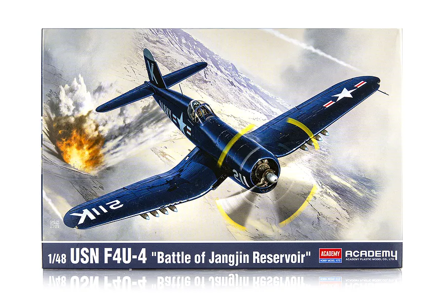 Academy 1/48 USN F4U-4 &amp;quot;Battle of Jangjin Reservoir&amp;quot; Corsair Fighter Scaled Plastic Model Kit image 98674