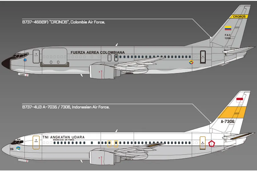 Academy 1/144 Boeing 737 &amp;quot;Colombian Air Force&amp;quot; Transport Scaled Plastic Model Kit image 2