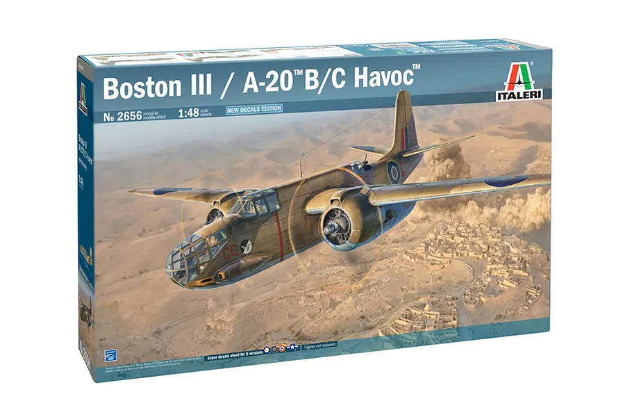 Italeri 1/48 A-20B Boston III Bomber Scaled Plastic Model Kit image 98820