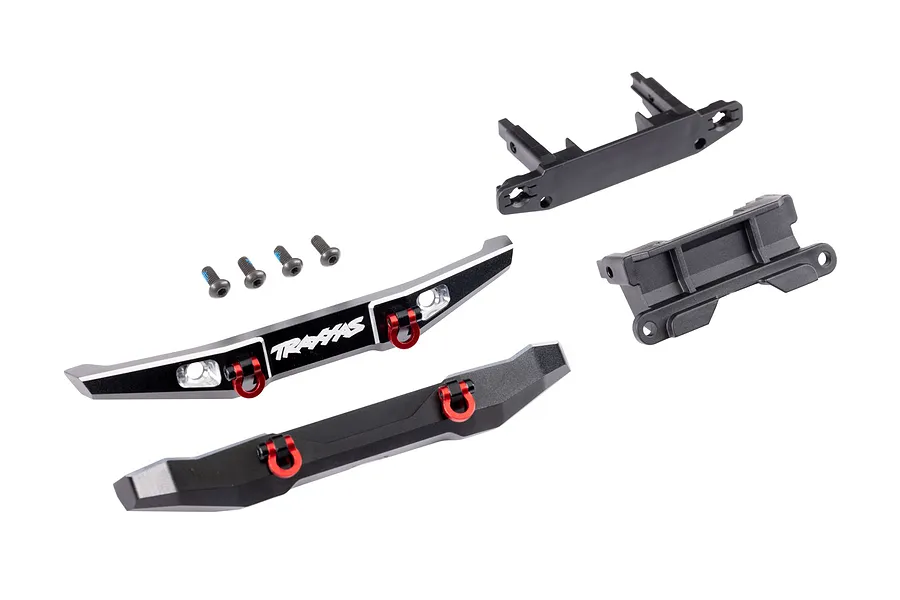 Traxxas Aluminium Bumper Set with D-Rings - Black image 98843