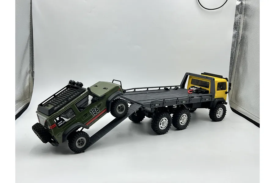 Hobby Plus 1/18 CR-18P 6X6 Flatbed Electric Brushed RTR RC Truck - Yellow image 98949