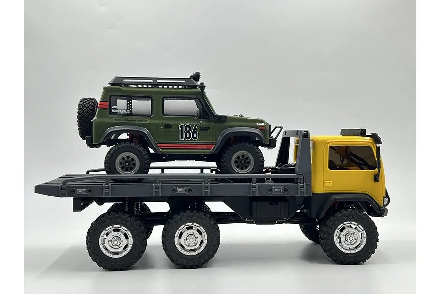 Hobby Plus 1/18 CR-18P 6X6 Flatbed Electric Brushed RTR RC Truck - Yellow image 98950