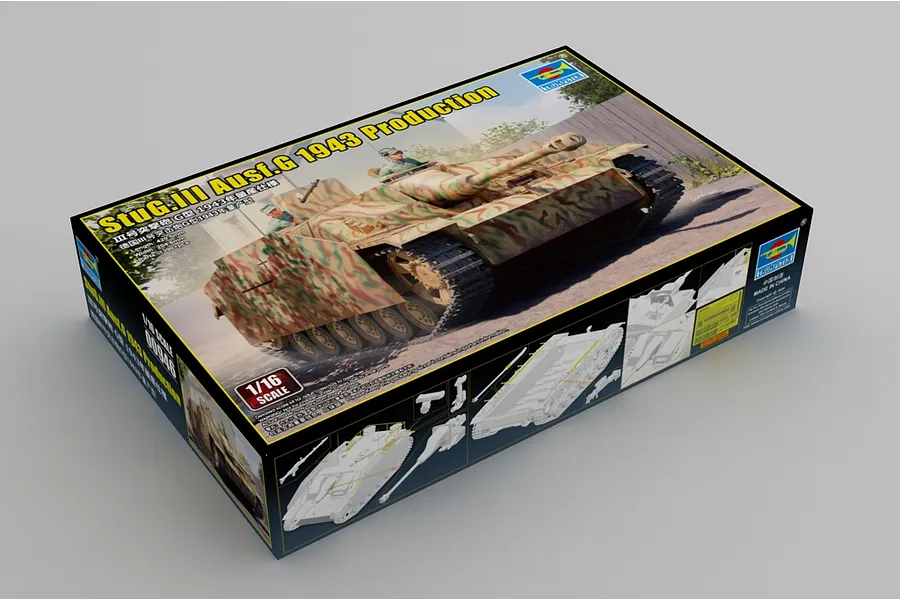 Trumpeter 1/16 StuG.III Ausf.G 1943 Production Tank Scaled Plastic Model Kit image 98999