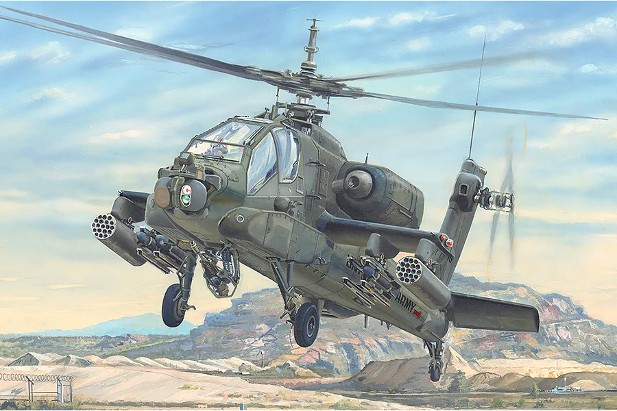 Trumpeter 1/35 AH-64A Apache Helicopter Scaled Plastic Model Kit image 99007