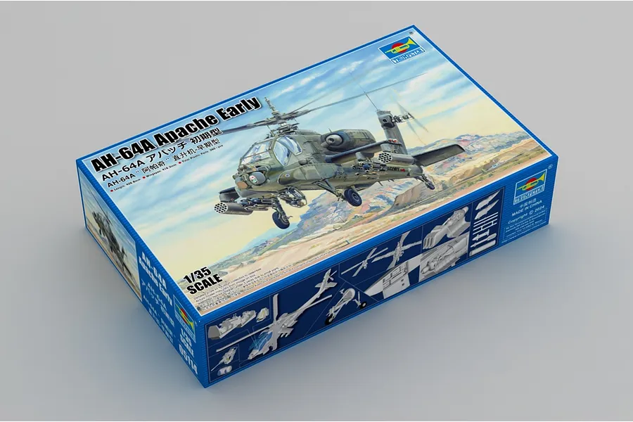 Trumpeter 1/35 AH-64A Apache Helicopter Scaled Plastic Model Kit image 99008