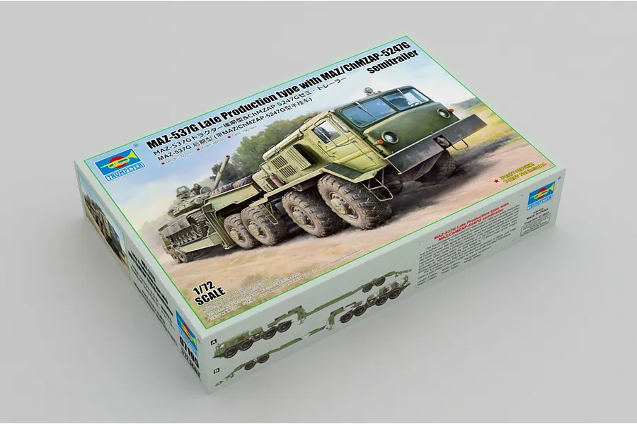Trumpeter 1/72 MAZ-537G Transport w/ MAZ/ChMZAP-5247G Semi-Trailer Scaled Plastic Model Kit image 99029