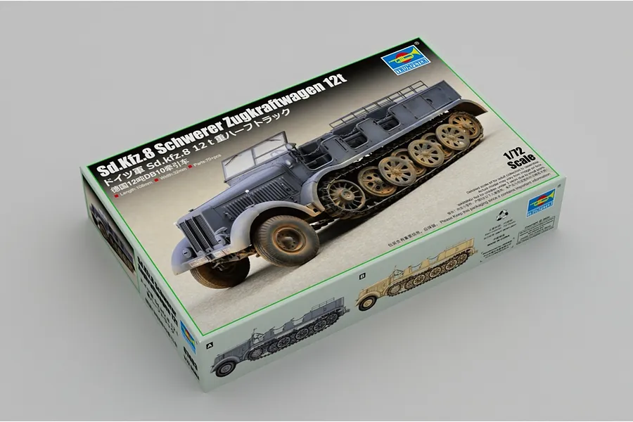 Trumpeter 1/72 Sd.Kfz.8 Schwerer Zugkraftwagen 12T Transport Scaled Plastic Model Kit image 99035