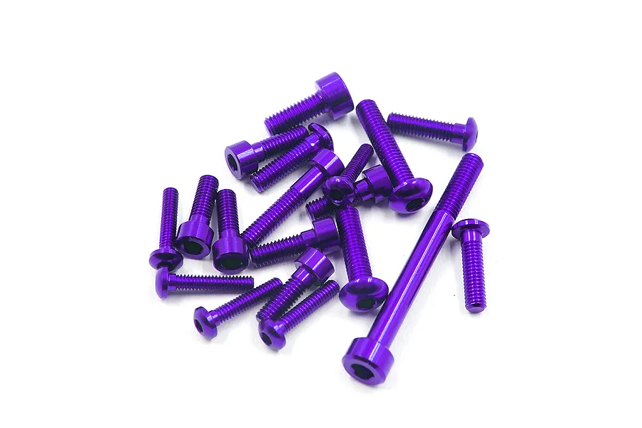 Yeah Racing Sanwa M17 Complete Screw Set 19Pcs - Purple image 99086