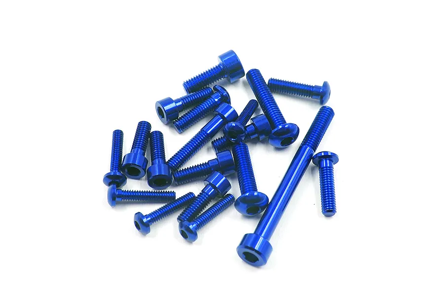 Yeah Racing Sanwa M17 Complete Screw Set 19Pcs - Dark Blue image 99087