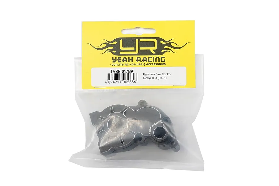 Yeah Racing Aluminium Gear Box for Tamiya BBX in original yellow and white retail packaging.