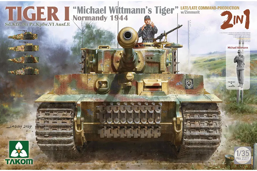 Takom 1/35 Tiger 1 Early + Late/Late Command Tanks Twin Pack Plastic Scaled Model Kit image 99182