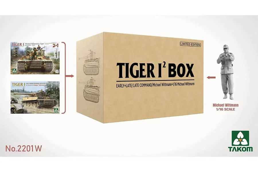 Takom 1/35 Tiger 1 Early + Late/Late Command Tanks Twin Pack Plastic Scaled Model Kit image 99183