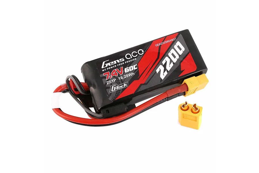 Gens Ace G-Tech Smart 7.4V 2200mAh 60C Soft Case LiPo Battery image 99220