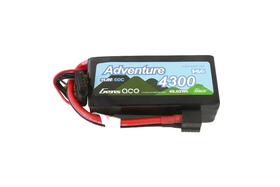 Gens Ace G-Tech Adventure 11.4V HV 4300mAh 60C Soft Case LiPo Battery image 99222