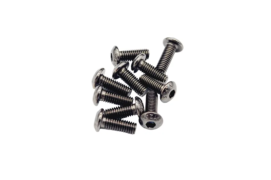 RC Maker 3x8mm Fine Thread Button Head Screws 10Pcs image 99460