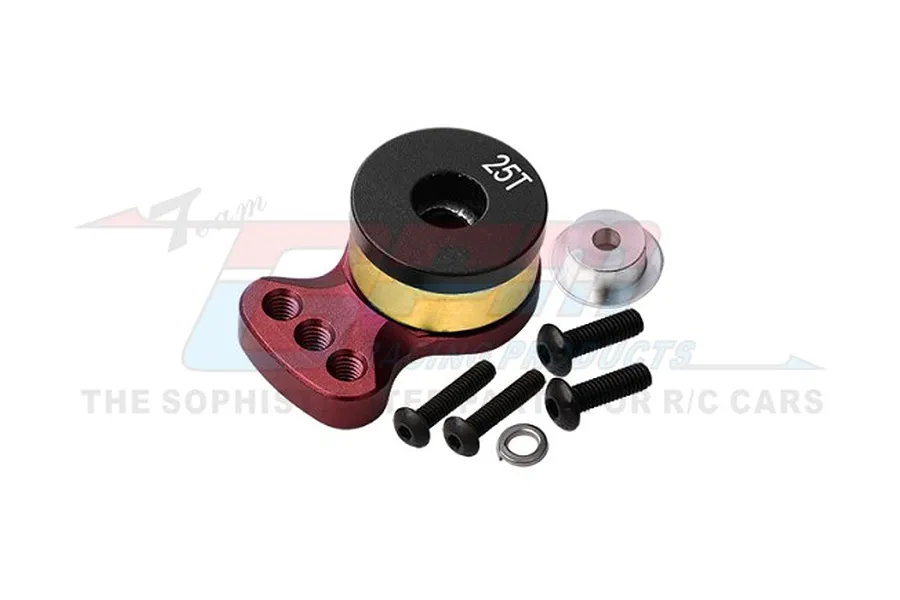 GPM Aluminium Hi-Torque 25T Servo Horn w/ Built-In Servo Saver - Red image 99536