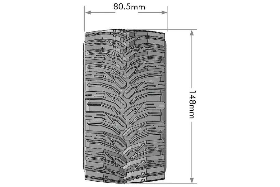 Louise 4.4&amp;quot; MT-Cyclone Speed Tyres On Black Spoked Removable Hex Rims - Glued Wheels 2Pcs image 99608