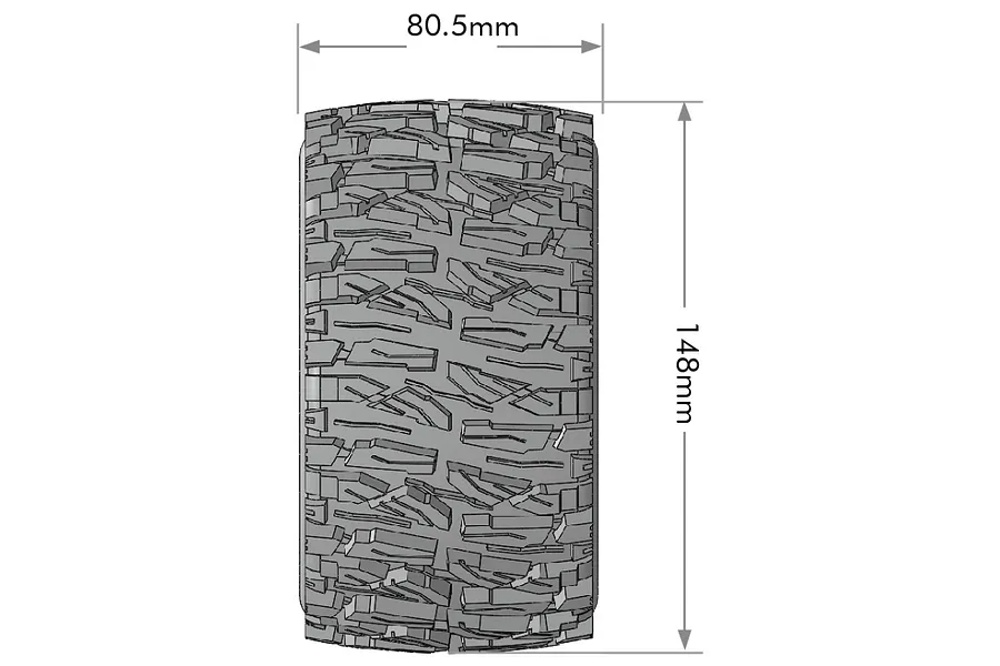 Louise 4.4&amp;quot; MT-Mallet Speed Tyres On Black Spoked Removable Hex Rims - Glued Wheels 2Pcs image 99613