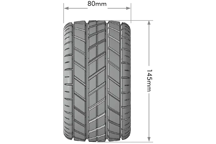 Louise 4.4&amp;quot; MT-Rocket Speed Tyres On Black Spoked Removable Hex Rims - Glued Wheels 2Pcs image 99623