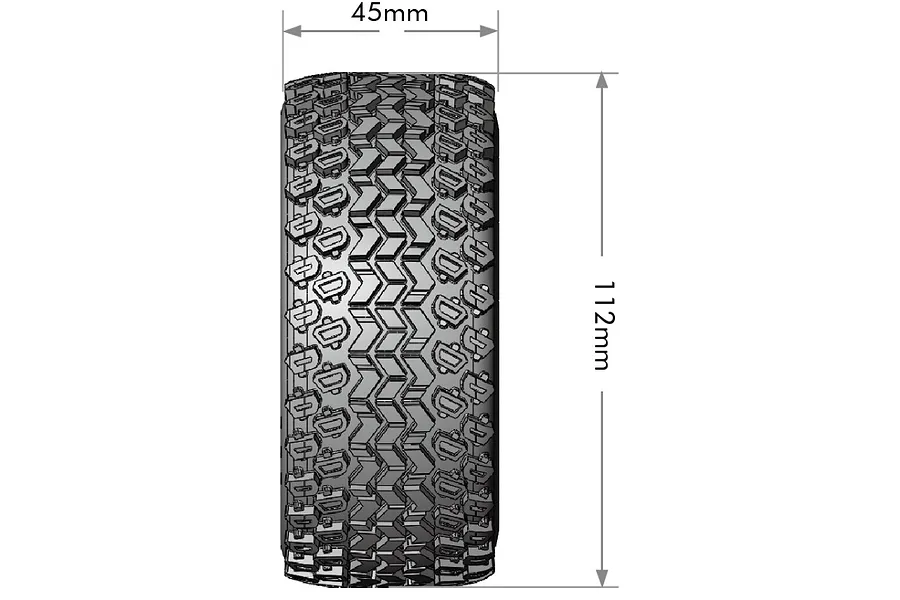 Louise 2.4/3.2&amp;quot; SC-Hummer Tyres On Black Spoked Removable Hex Rims - Glued Wheels 2Pcs image 99634