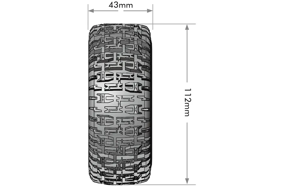 Louise 2.4/3.2&amp;quot; SC-Pioneer Tyres On Black Spoked Removable Hex Rims - Glued Wheels 2Pcs image 99640