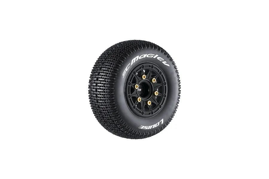 Louise 2.4/3.2&amp;quot; SC-Maglev Tyres On Black Spoked Removable Hex Rims - Glued Wheels 2Pcs image 99645