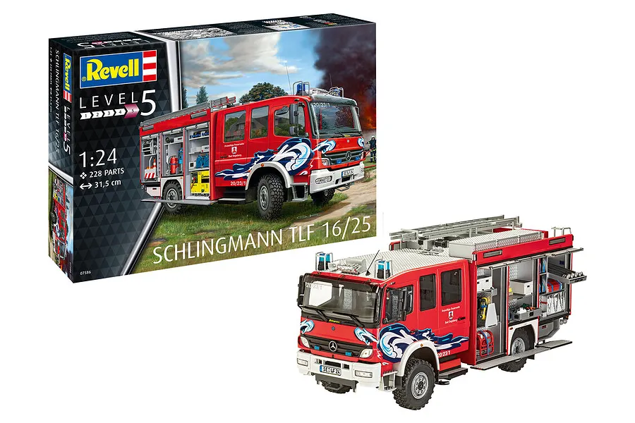 Revell 1/24 Mercedes Schlingmann TLF 16/25 Firetruck Scaled Plastic Model Kit image 99724