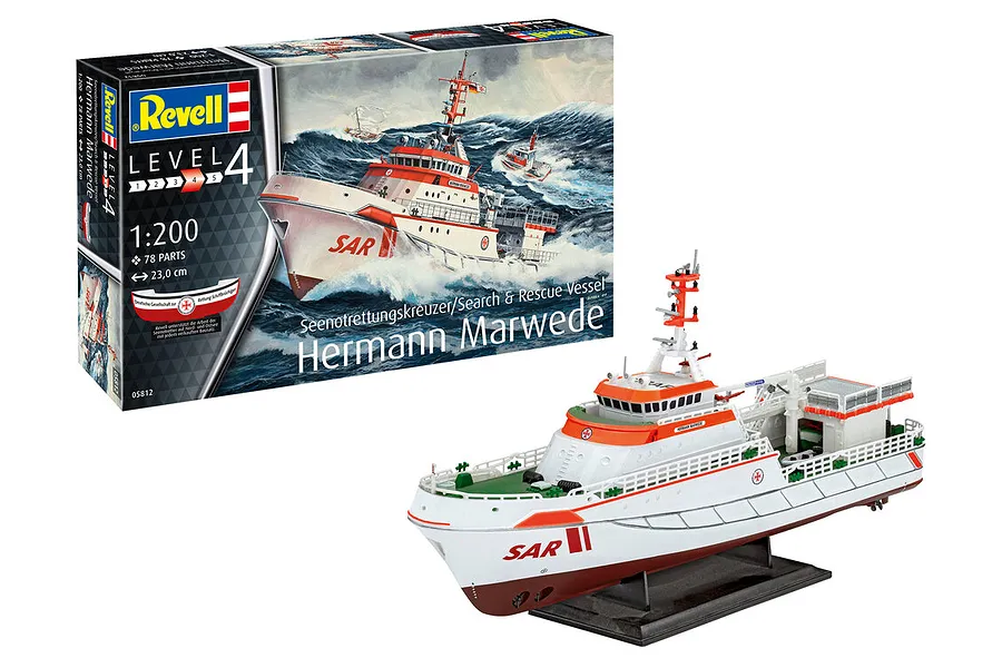 Revell 1/200 Hermann Marwede Search &amp;amp; Rescue Ship Scaled Plastic Model Kit image 99731