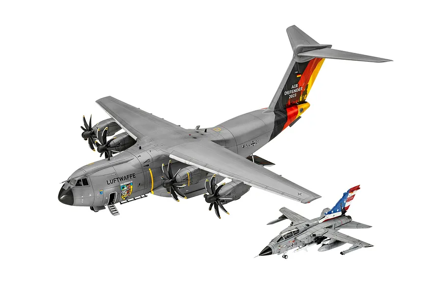 Revell 1/144 Airbus A400m &amp;amp; Tornado Air Defenders Scaled Plastic Model Combo Kit image 99764