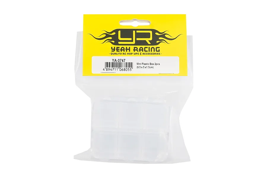 Yeah Racing Mini Plastic Box 2pcs in original retail packaging with yellow header card.