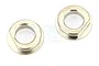 Two silver-coloured flanged metal bushings for RC brake cams, shown against a white background.