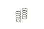 Two silver metal RC shock springs standing upright against a plain white background.