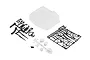 Axial 1/10 UMG10 interior kit including clear plastic interior tray and various black and white plastic molded parts on sprues.