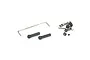 Losi steering hardware set including metal rods, plastic ball ends, and small screws on a white background.