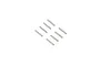 Eight small, cylindrical silver metal drive pins arranged in two rows on a white background.