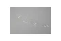 A set of four metal RC airplane pushrods with plastic clevises and small plastic retainers arranged on a grey background.