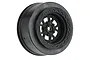 A single black Pro-Line 2.2/3.0 inch drag racing rear rim viewed from a three-quarter angle against a white background.