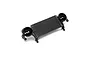 Black plastic front grille assembly for an Axial 1/6 scale Jeep JLU RC car, featuring integrated headlight buckets.