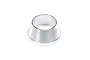 A silver-coloured metal wear ring for an RC boat jet drive unit, shown from a high angle against a white background.