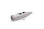 White foam RC airplane fuselage with red engine cowling details and a pilot figure, shown against a white background.