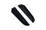 Two black 1/10 scale fender duct accessories for RC car bodies, shown against a plain white background.
