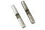 Two Rovan differential bevel gear shafts made of silver metal, each with a flat machined section in the middle.