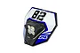 Pro-Line MX Enduro LED light kit featuring a white and blue number plate with the number 82 and a quad LED light housing.