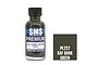 A 30ml bottle of Scale Modellers Supply RAF Dark Green paint next to a color swatch square labeled PL227 RAF Dark Green.
