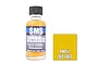 A 30ml bottle of Scale Modellers Supply Metallic Old Gold paint with a black cap, next to a gold-coloured square swatch labeled PMT17 OLD GOLD.