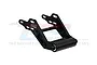 GPM Racing black aluminium adjustable wheelie bar for RC cars, featuring a textured roller wheel and mounting brackets.