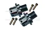 Two grey aluminium 17mm wheel hex adaptors with +13mm extension and four matching metal pins, displayed against a white background.