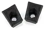 Two black rubber Rovan rear hub nut holders shown from a top-down angle on a white background.