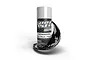 Spaz Stix Gloss Black Backer spray paint can with a dynamic black paint splash effect against a white background.